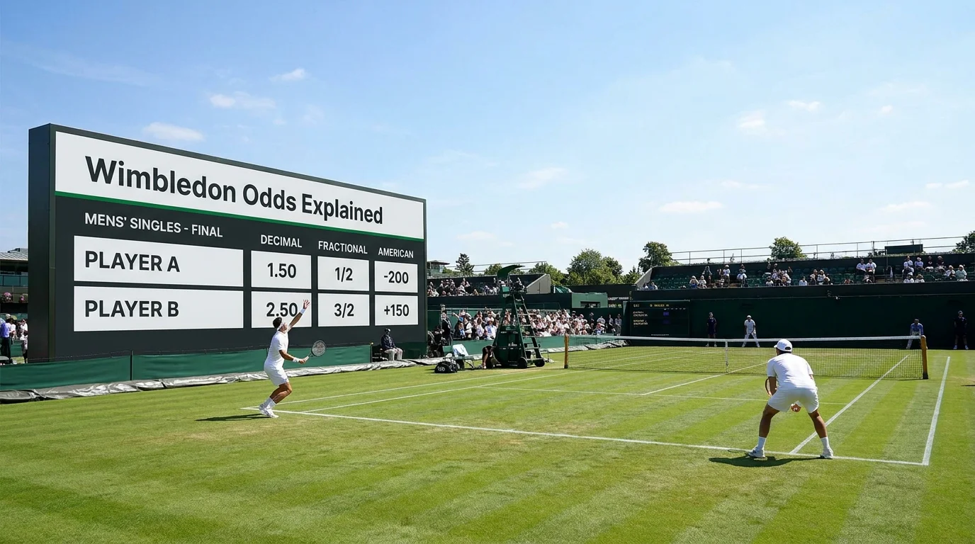 Several bookmakers' prices compared side by side for one Wimbledon match
