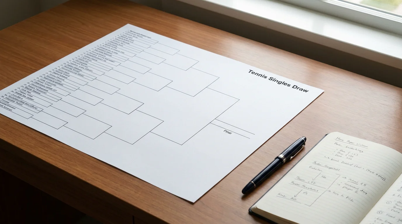 A draw-reveal board showing the freshly announced Wimbledon bracket