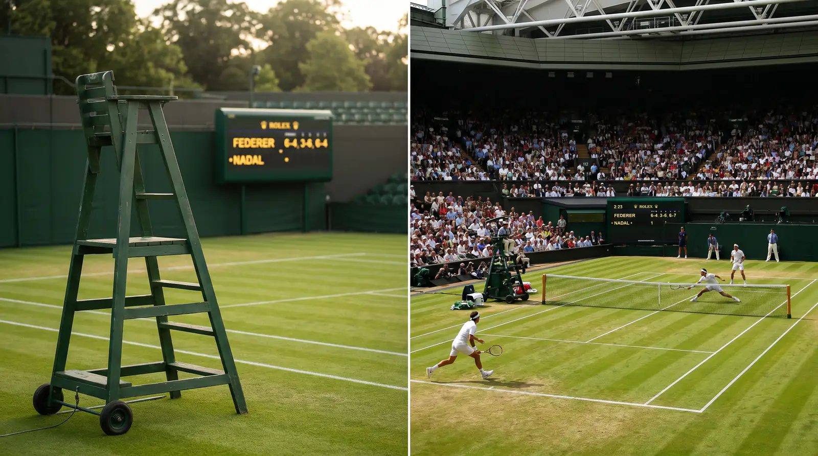 A grass-court view illustrating betting the games margin rather than the winner