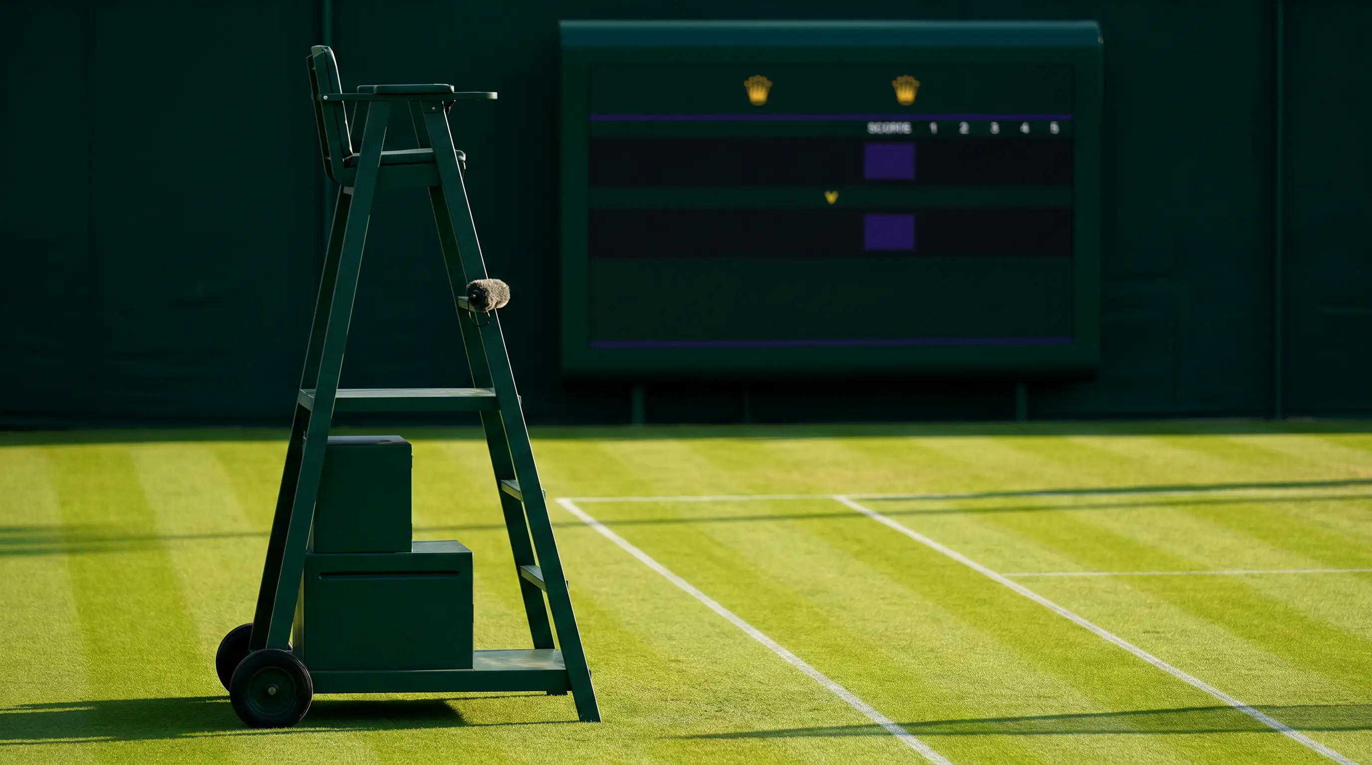 Two servers holding comfortably on grass, tightening the handicap