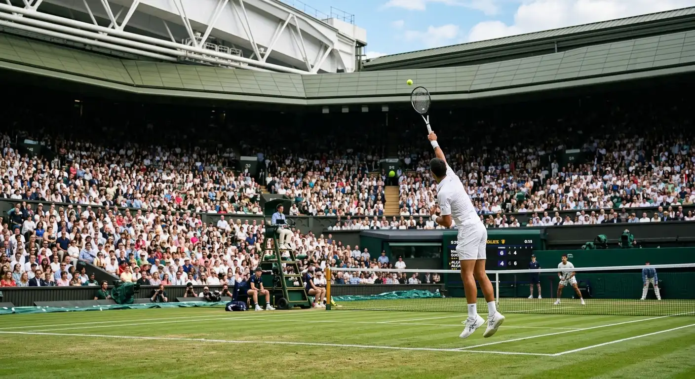 A Wimbledon final underway on Centre Court as a bettor weighs whether to hedge