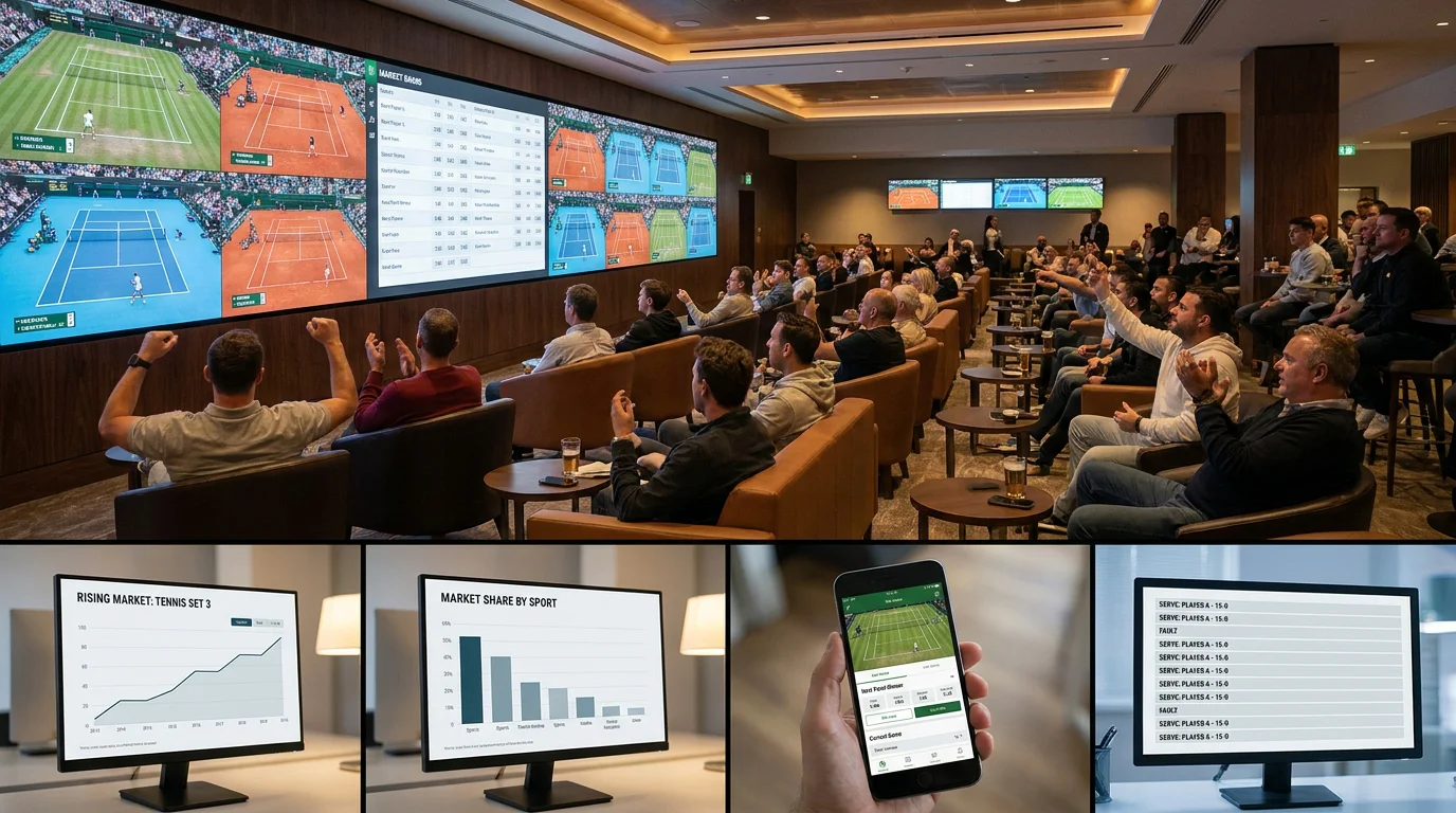 A screen showing a point-by-point tennis data feed that powers live markets