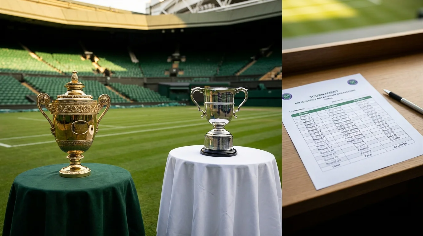A document listing prize money by round for the Wimbledon Championships