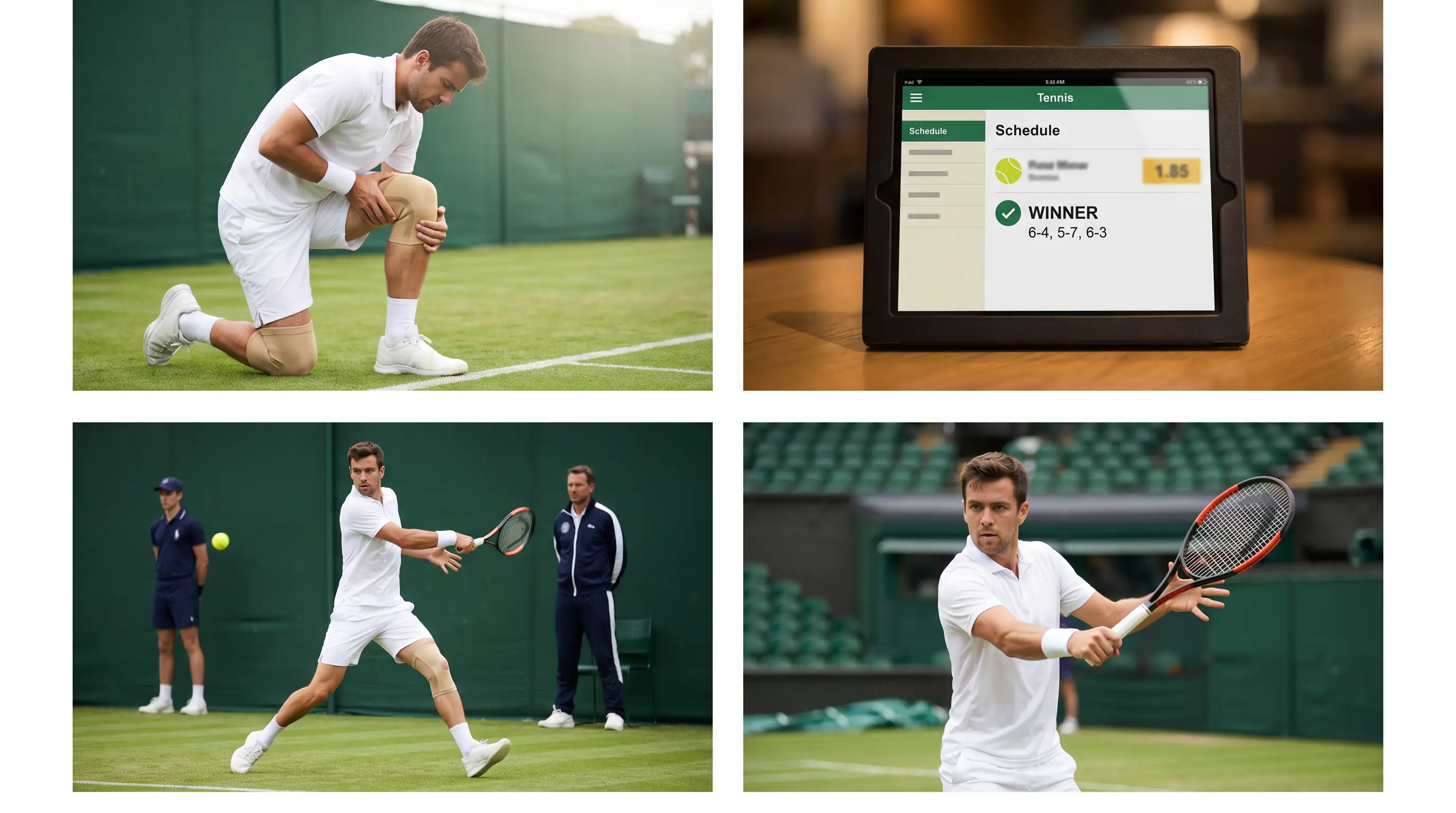 A player in good touch hitting clean strokes that signal strong grass-court form