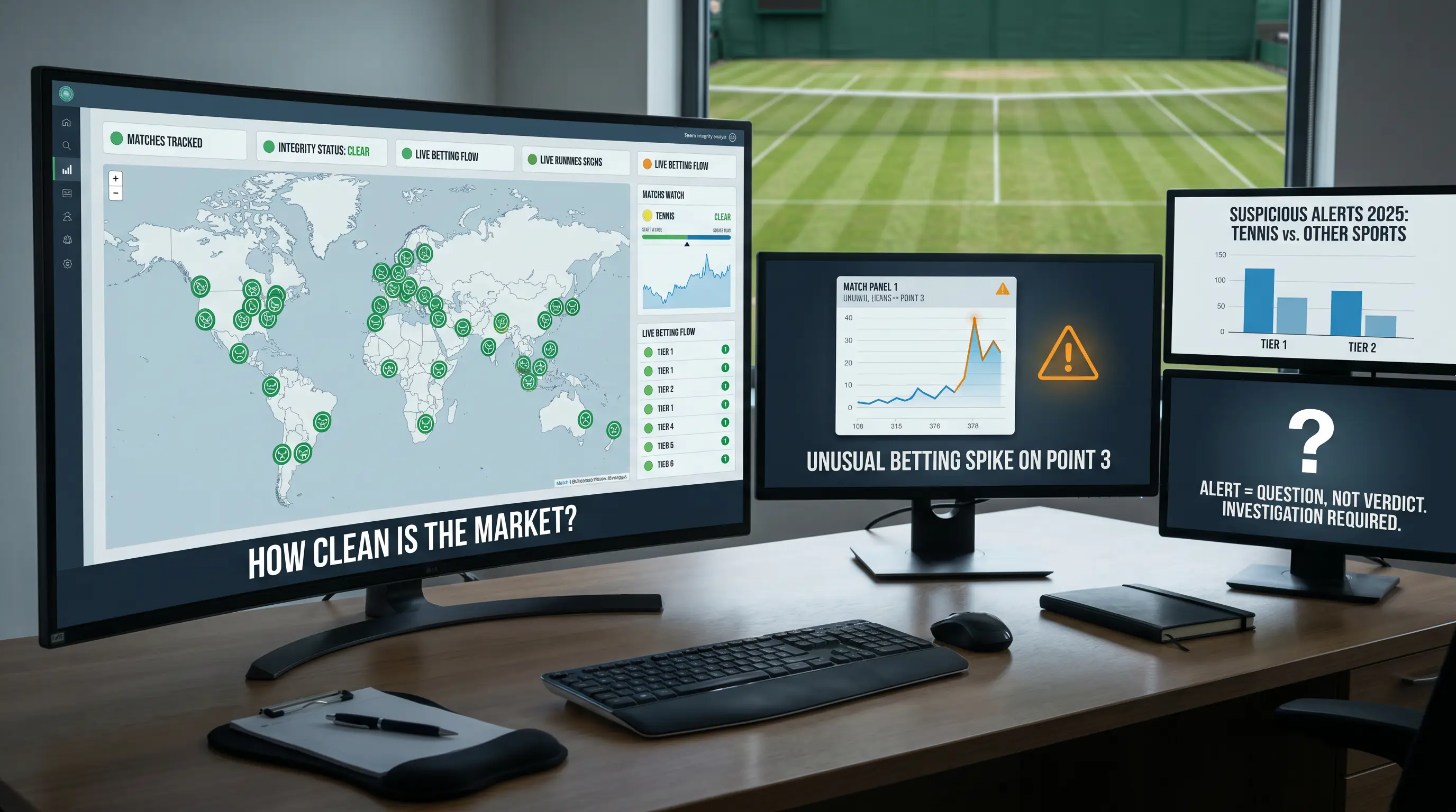 Explanation that a tennis betting alert is a question, not a verdict