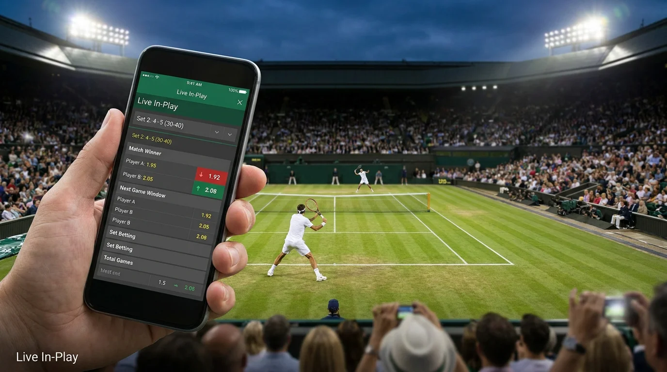 Server facing break points as a momentum-shift signal in a live tennis match