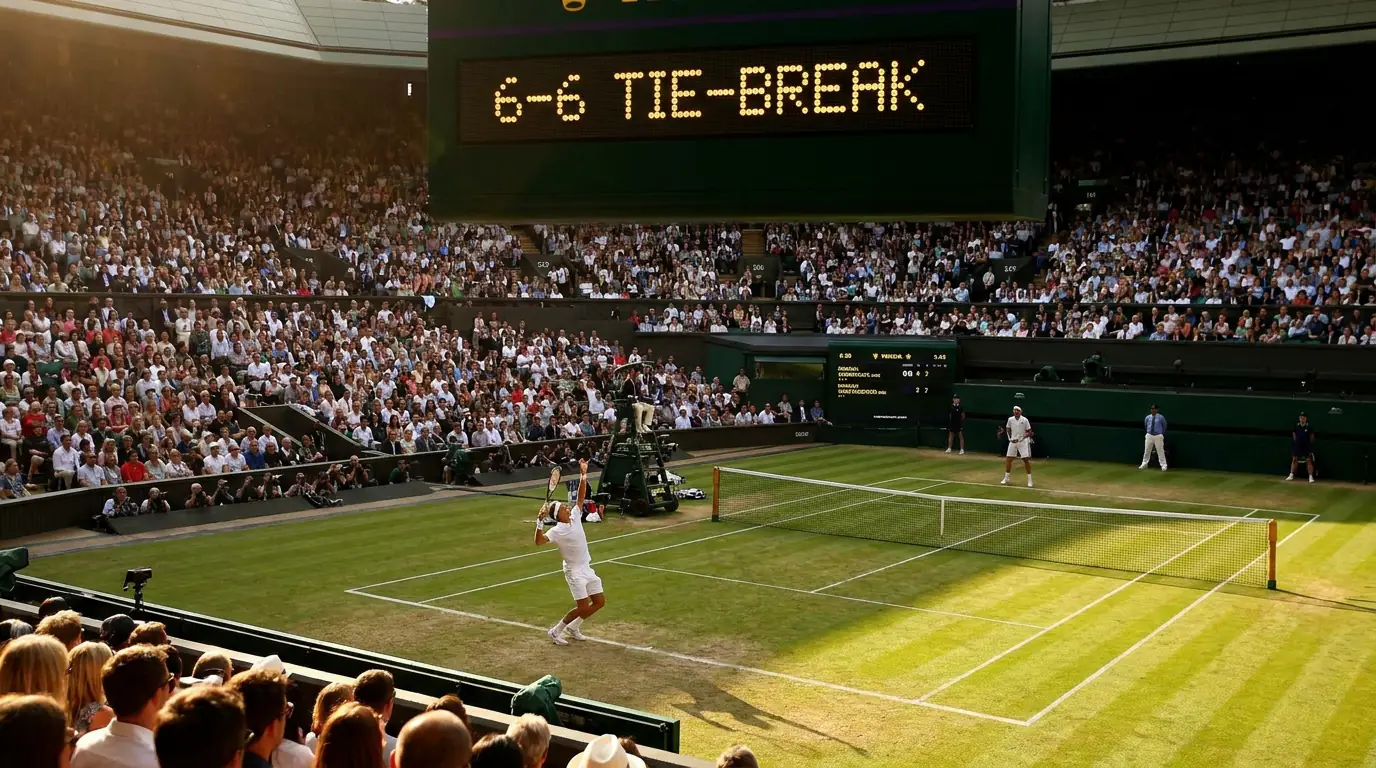 Players locked in a tense tie-break on Wimbledon grass with the crowd silent