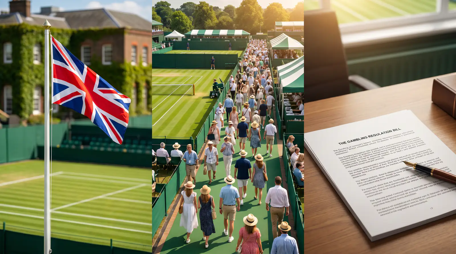 An open printed document explaining UK gambling law on a desk