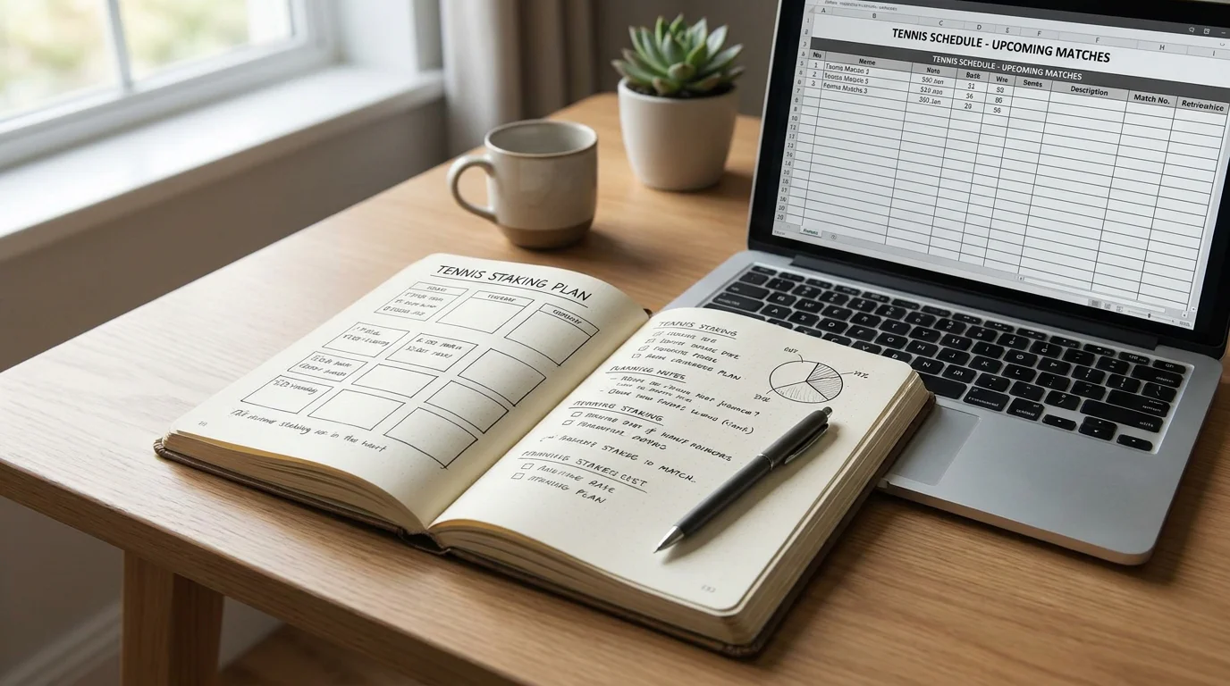 A notebook page setting a betting unit as a small share of a bankroll