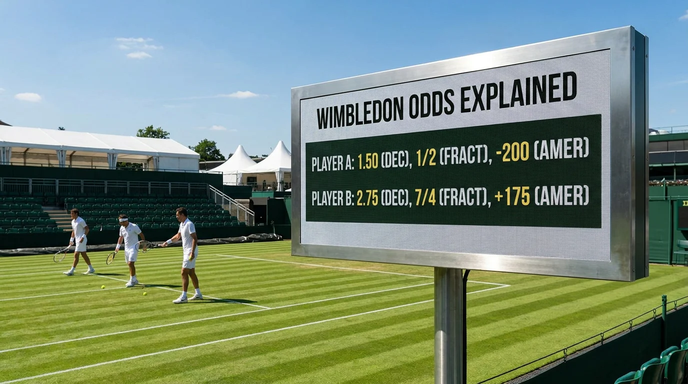 Wimbledon match price board showing the number next to each player's name